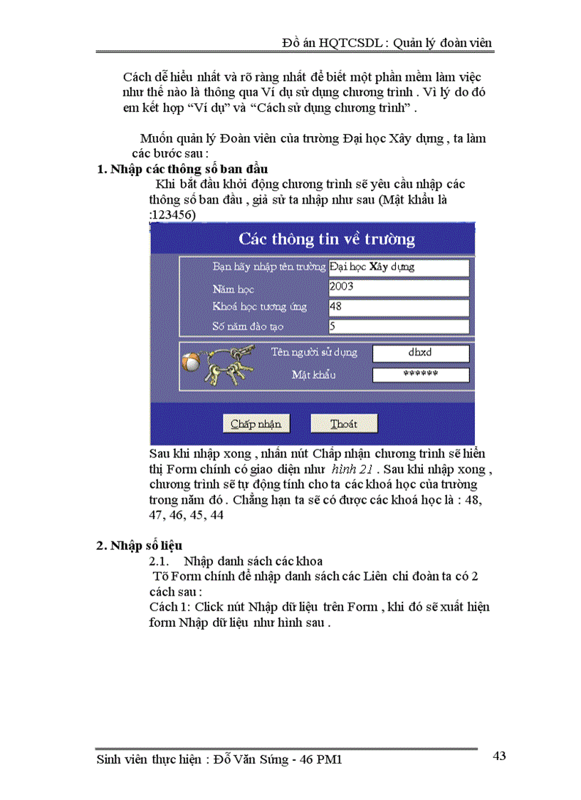 image for page Đồ ánHQTCSDL : Quản lý đoàn viên