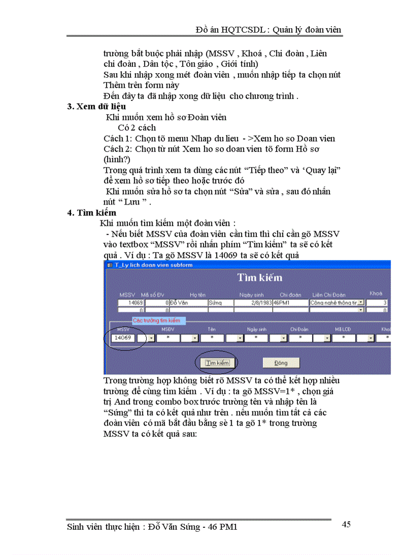 image for page Đồ ánHQTCSDL : Quản lý đoàn viên