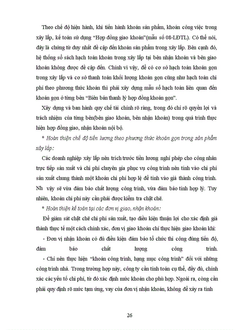 image for page Tổ chức hạch toán chi phí sản xuất và tính giá thành sản phẩm xây lắp trong doanh nghiệp xây lắp theo phương thức khoán