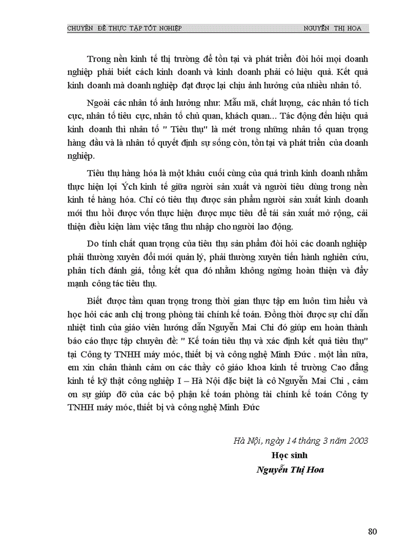 image for page Kế toán tiêu thụ hàng hoá và xác định kết quả tiêu thụ trong Công ty TNHH máy móc,thiết bị và công nghệ Minh Đức .