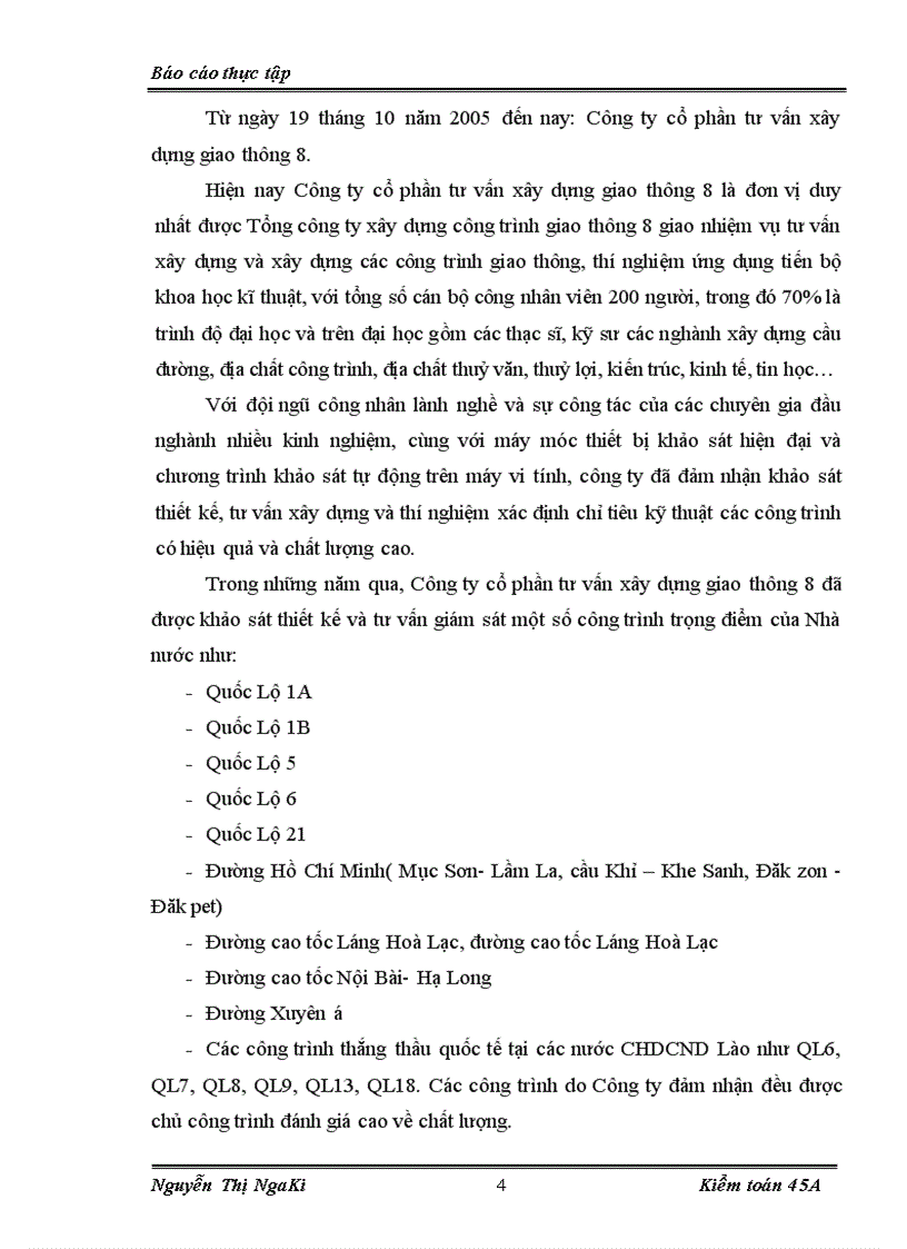 image for page Hoàn thiện kế toán chi phí sản xuất và tính giá thành sản phẩm tại Công ty cổ phần tư vấn xây dựng giao thông 8