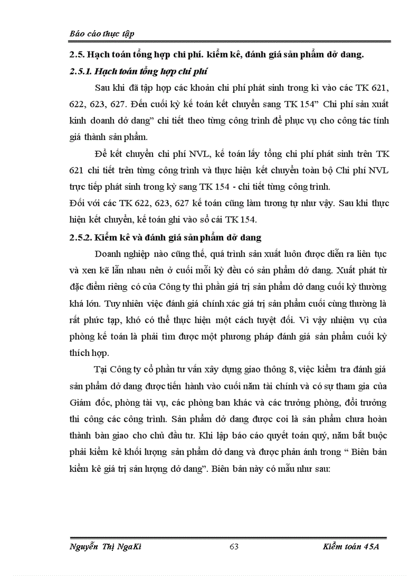 image for page Hoàn thiện kế toán chi phí sản xuất và tính giá thành sản phẩm tại Công ty cổ phần tư vấn xây dựng giao thông 8
