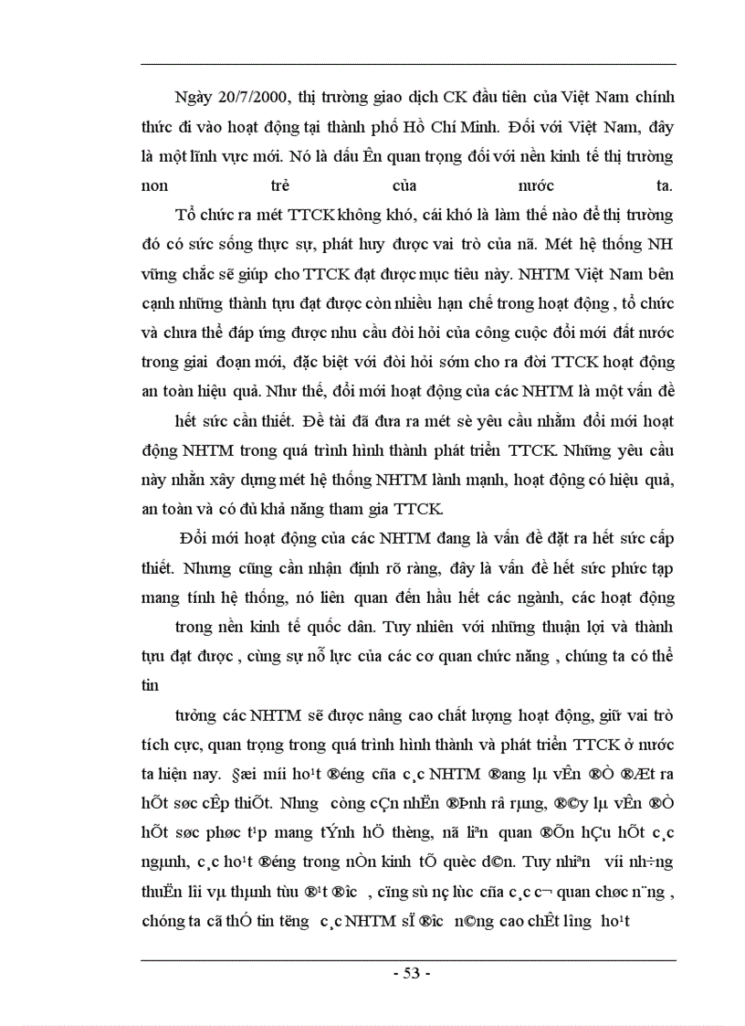 image for page Hoạt động của NHTM trong quá trình hình thành và phát triển TTCK ở Việt Nam