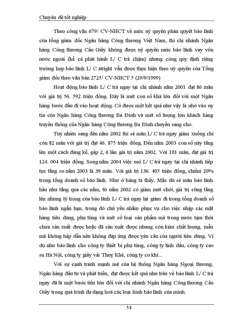 image for page Một số giải pháp nhằm hoàn thiện nghiệp vụ bảo lãnh tại Ngân hàng Công thương Cầu Giấy