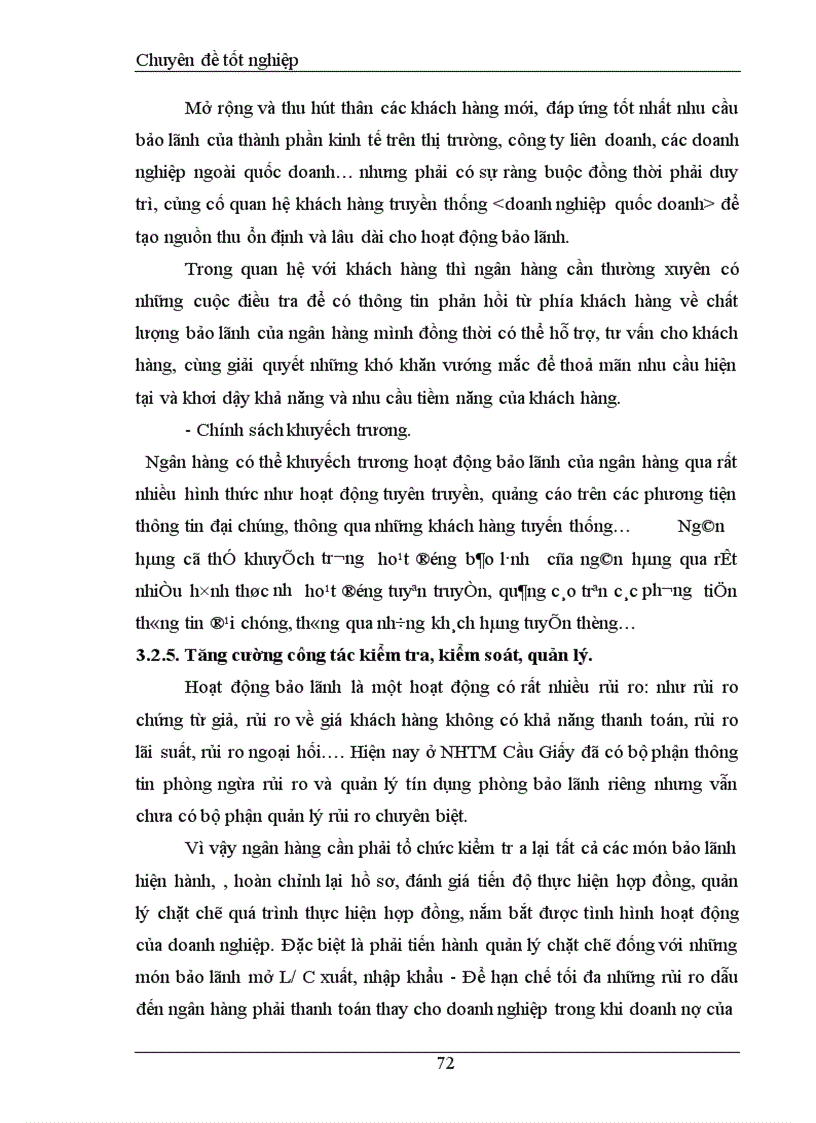 image for page Một số giải pháp nhằm hoàn thiện nghiệp vụ bảo lãnh tại Ngân hàng Công thương Cầu Giấy