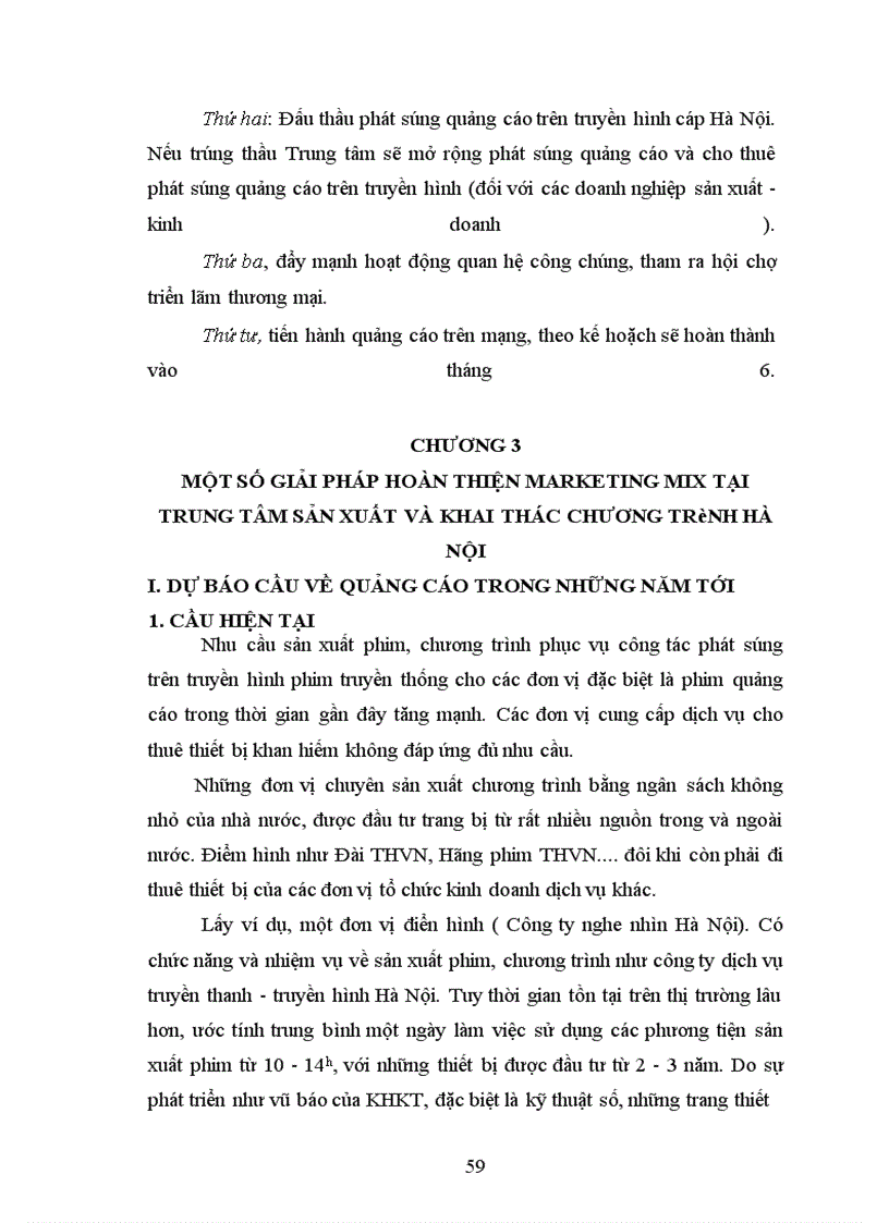 image for page Một số giải pháp hoàn thiện Marketing mix tại Trung tâm khai thác và sản xuất chương trình Hà Nội