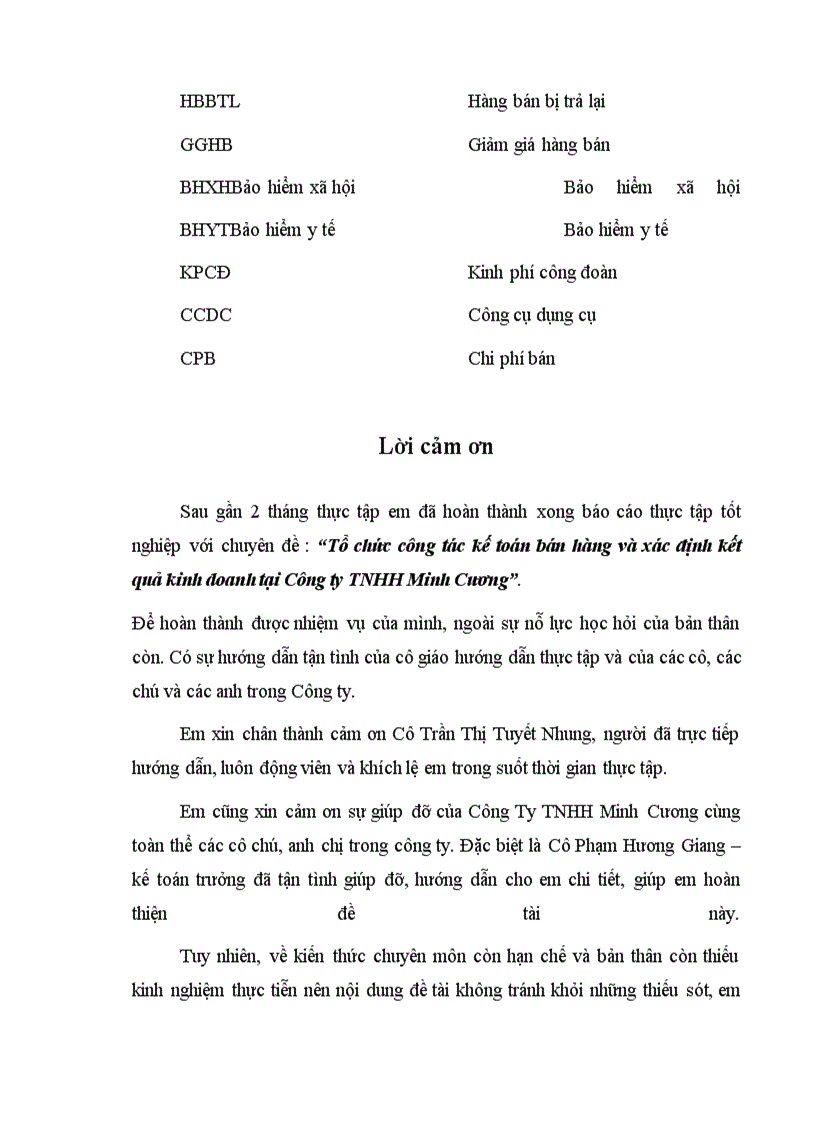 image for page Tổ chức công tác kế toán bán hàng và xác định kết quả kinh doanh tại Công Ty TNHH Minh Cương
