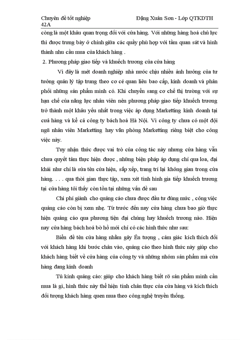 image for page Một số giải pháp hoàn thiện Marketing bán lẻ ở cửa hàng Bách hoá Bờ Hồ – Công ty Bách hoá Hà Nội