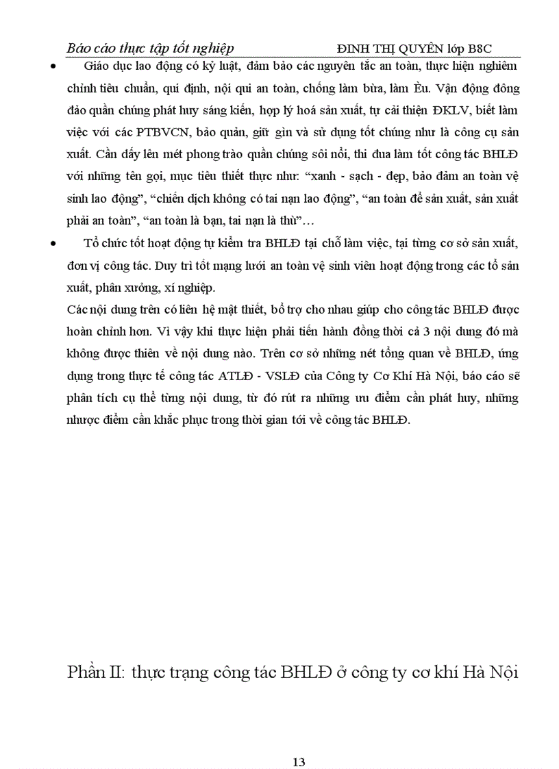 image for page Công tác bảo hộ lao động của công ty cơ khí hà nội