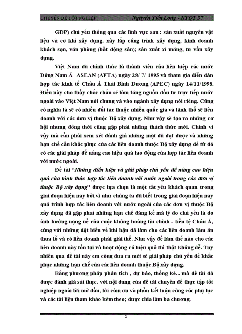 image for page Những điều kiện và giải pháp chủ yếu để nâng cao hiệu quả của hình thức hợp tác liên doanh với nước ngoài trong các đơn vị thuộc Bộ xây dựng