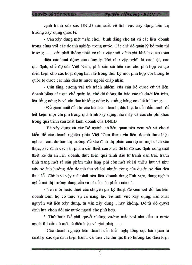 image for page Những điều kiện và giải pháp chủ yếu để nâng cao hiệu quả của hình thức hợp tác liên doanh với nước ngoài trong các đơn vị thuộc Bộ xây dựng