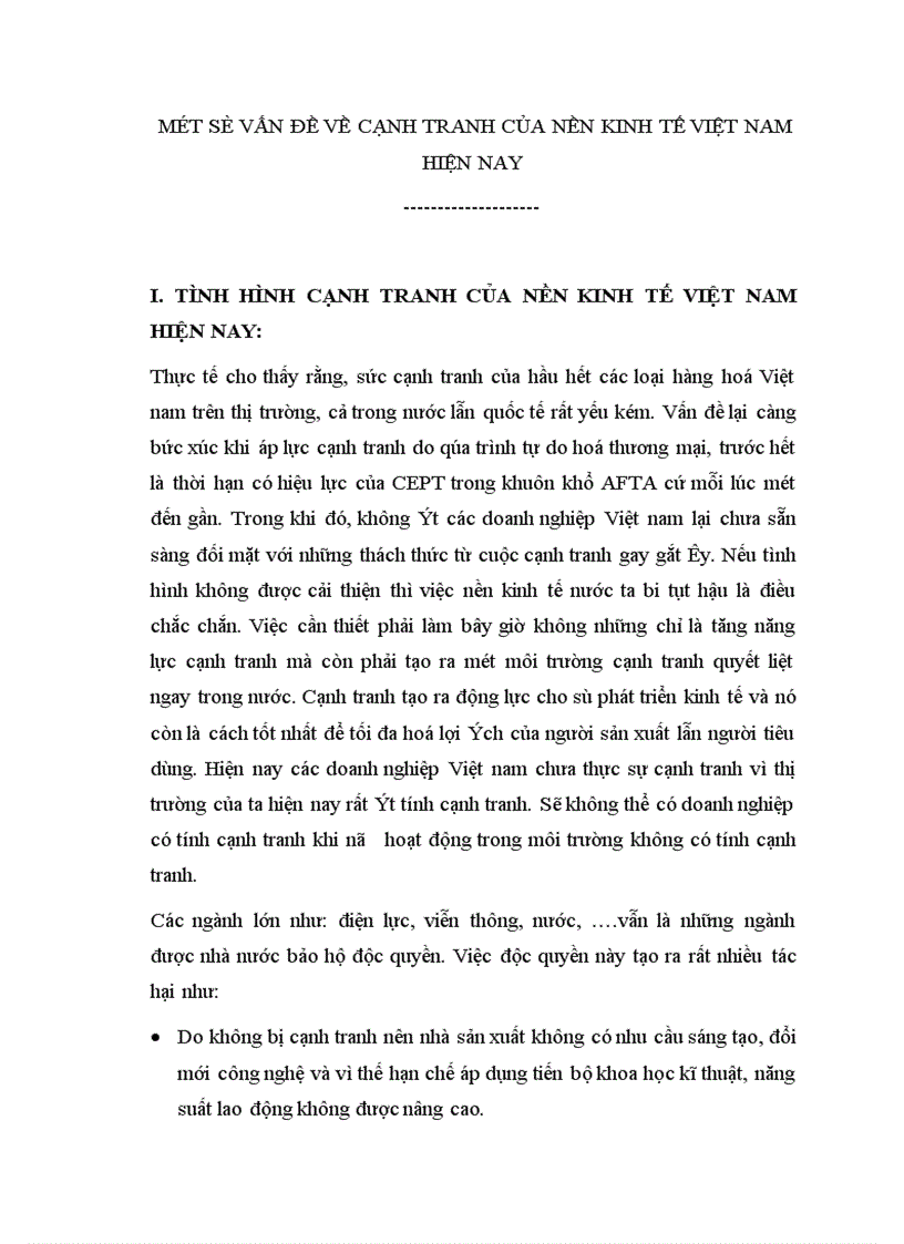 image for page Tình hình cạnh tranh trên thế giới