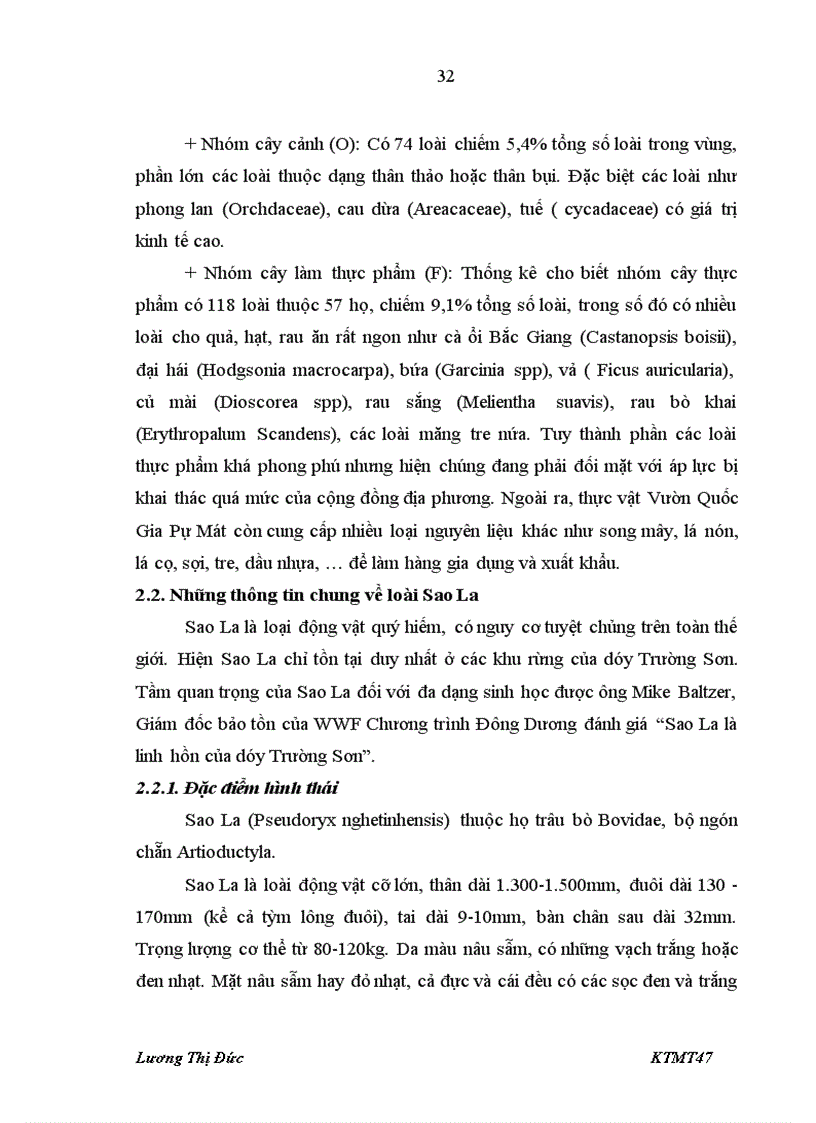 image for page Sử dụng phương pháp đánh giá ngẫu nhiên (CVM) để đánh giá giá trị bảo tồn loài Sao La ở Vườn Quốc Gia Pù Mát, tỉnh Nghệ An Họ và tên sinh viên