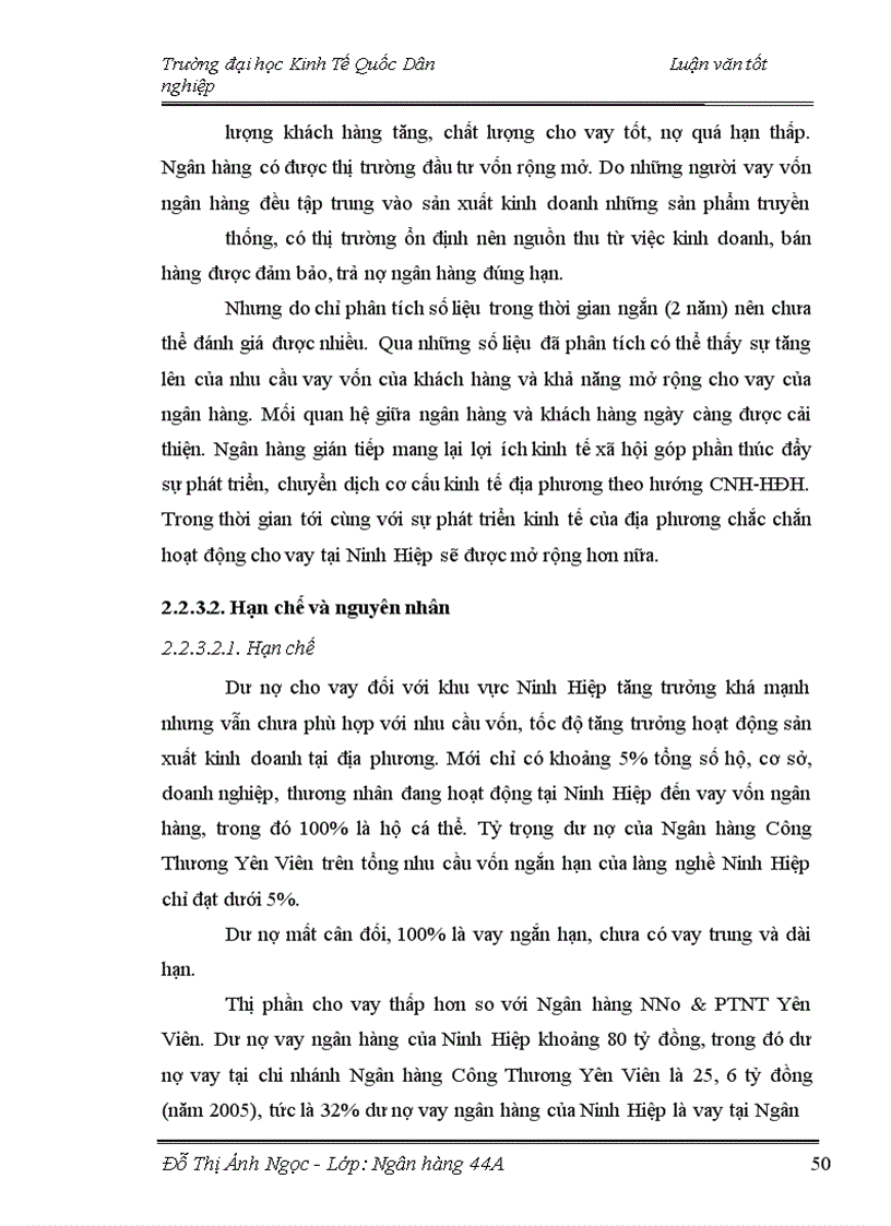 image for page Mở rộng cho vay đối với làng nghề Ninh Hiệp tại chi nhánh Ngân hàng Công Thương Yên Viên