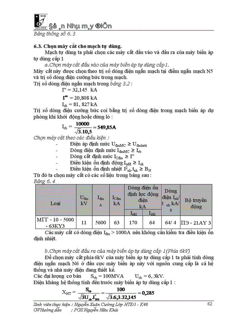 image for page Đồ án nhà máy điện