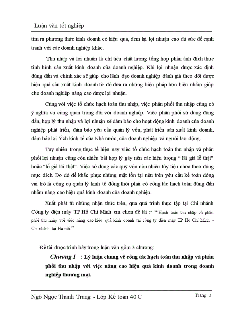 image for page Hạch toán thu nhập và phân phối thu nhập với việc nâng cao hiệu quả ở Chi nhánh Công ty điện máy TP. Hồ Chí Minh.