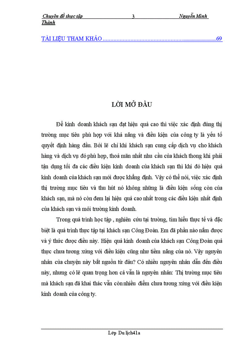 image for page Xác định thị trường mục tiêu và một số kiến nghị đối với hoạt động thu hút khách của khách sạn Công Đoàn
