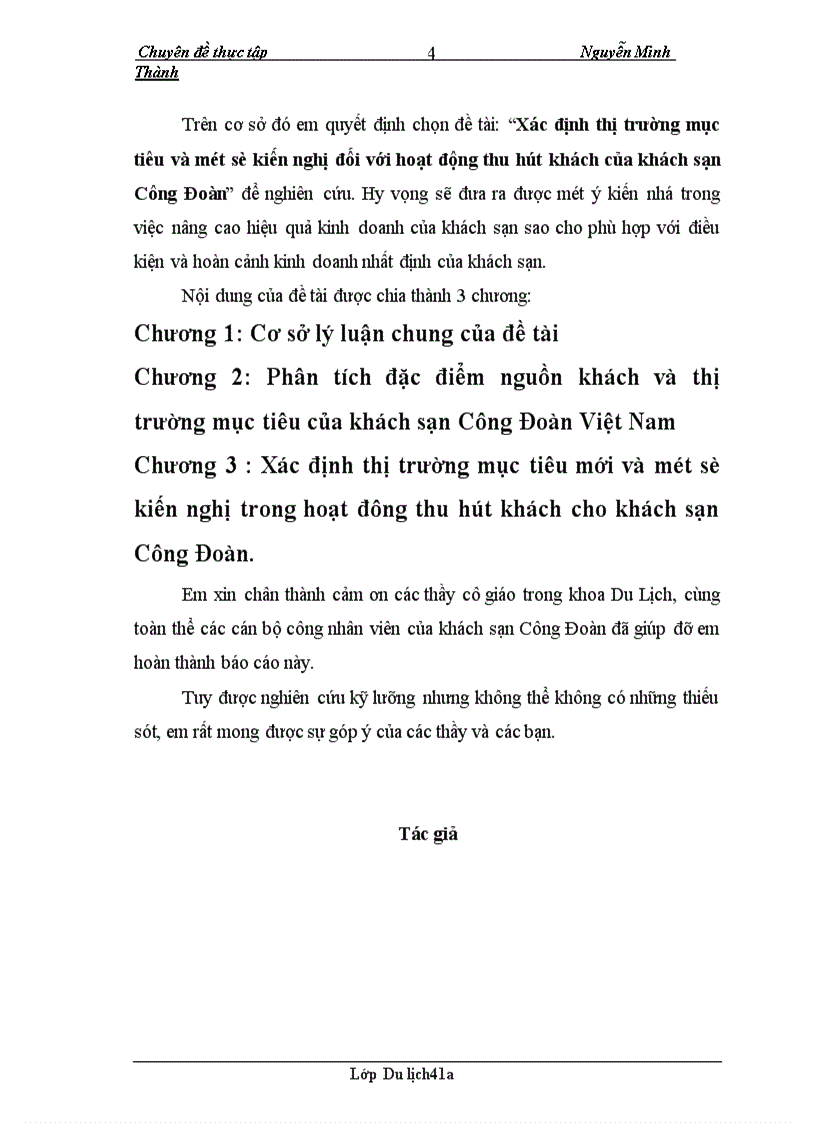 image for page Xác định thị trường mục tiêu và một số kiến nghị đối với hoạt động thu hút khách của khách sạn Công Đoàn