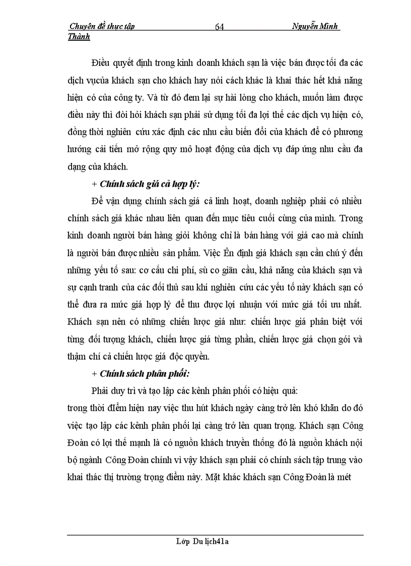 image for page Xác định thị trường mục tiêu và một số kiến nghị đối với hoạt động thu hút khách của khách sạn Công Đoàn