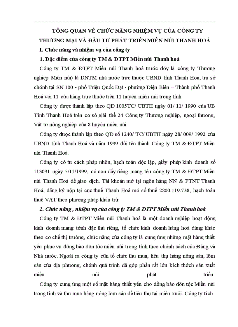 image for page Một số giải pháp nâng cao hiệu quả sử dụng vốn lưu động tại công ty Thương mại và đầu tư phát triển Miền núi Thanh Hoá