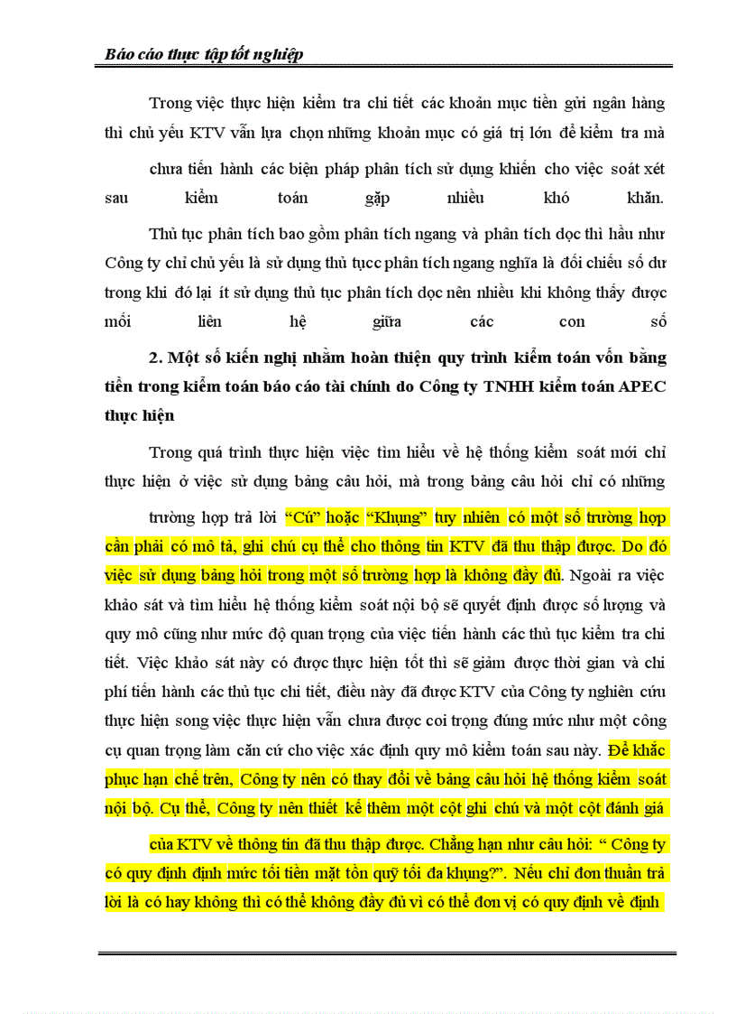 image for page Trình tự kiểm toán Vốn bằng tiền trong kiểm toán BCTC thực hiện tại công ty kiểm toán APEC
