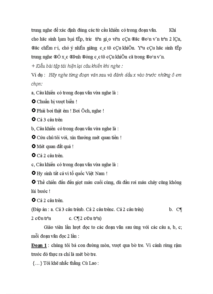 image for page Bài tập nhận diện câu khiến khi nghe