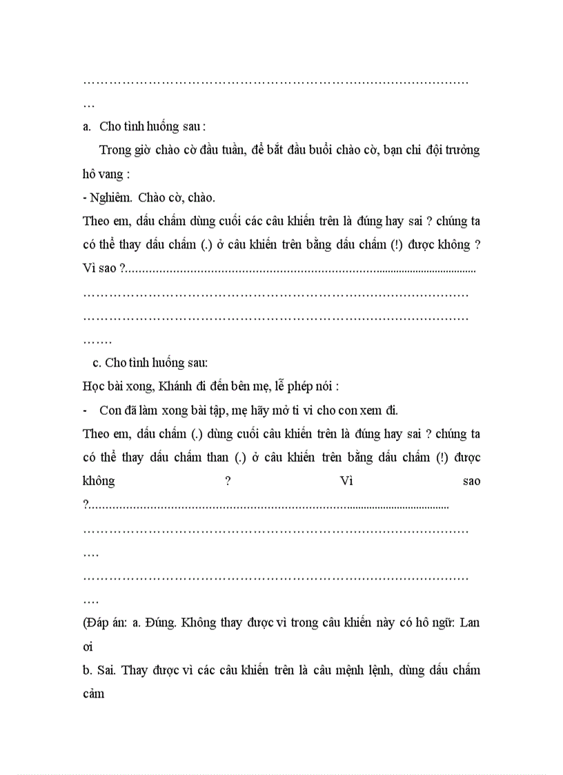 image for page Bài tập nhận diện câu khiến khi nghe