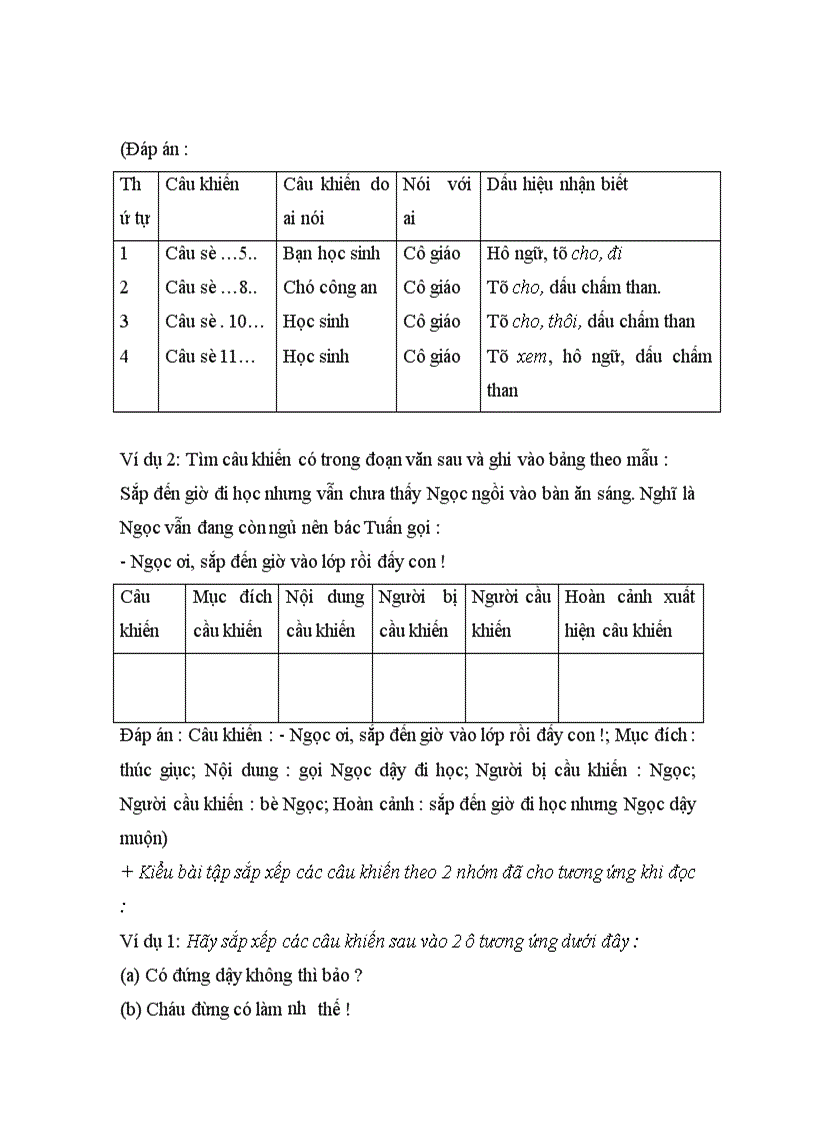image for page Bài tập nhận diện câu khiến khi nghe