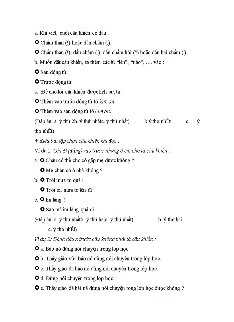 image for page Bài tập nhận diện câu khiến khi nghe