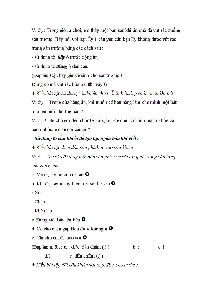 image for page Bài tập nhận diện câu khiến khi nghe