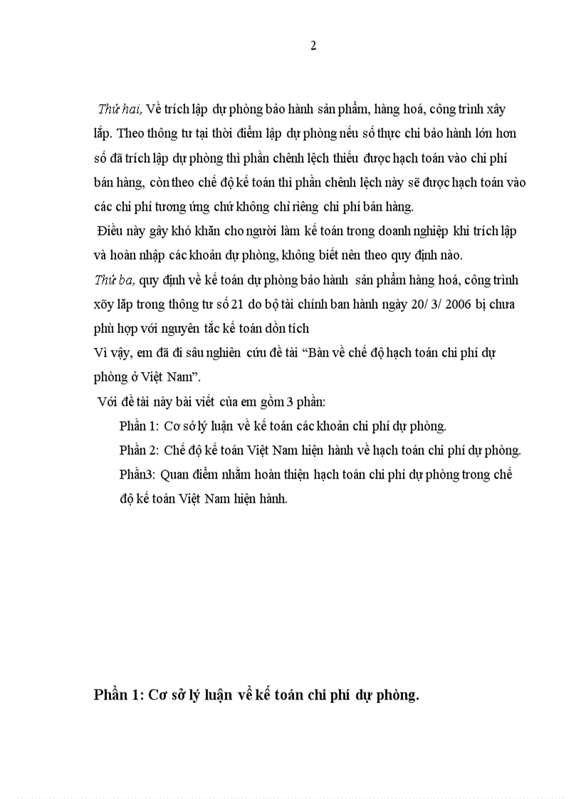 image for page Bàn về chế độ hạch toán chi phí dự phòng ở Việt Nam