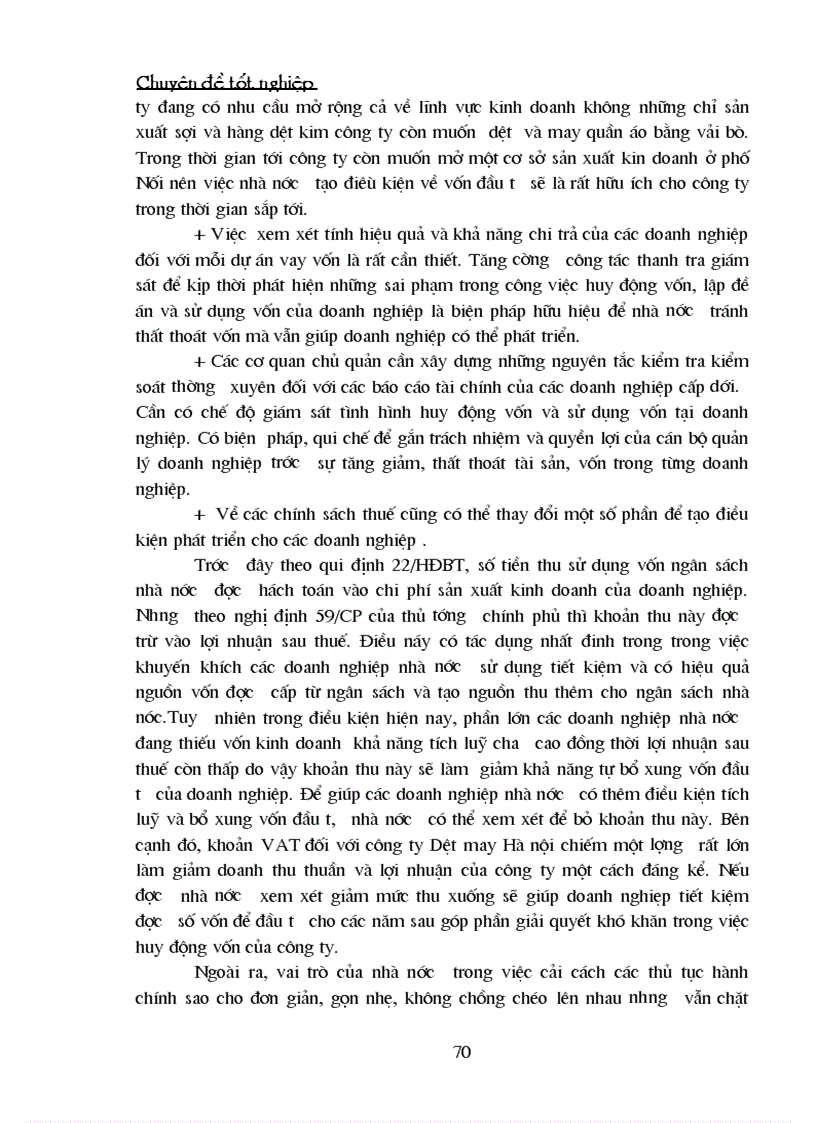 image for page Bảo toàn và phát triển vốn tại công ty Dệt may Hà nội