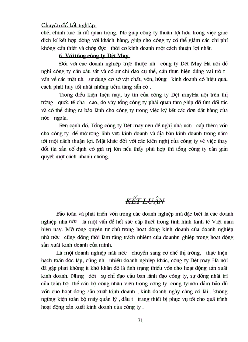 image for page Bảo toàn và phát triển vốn tại công ty Dệt may Hà nội