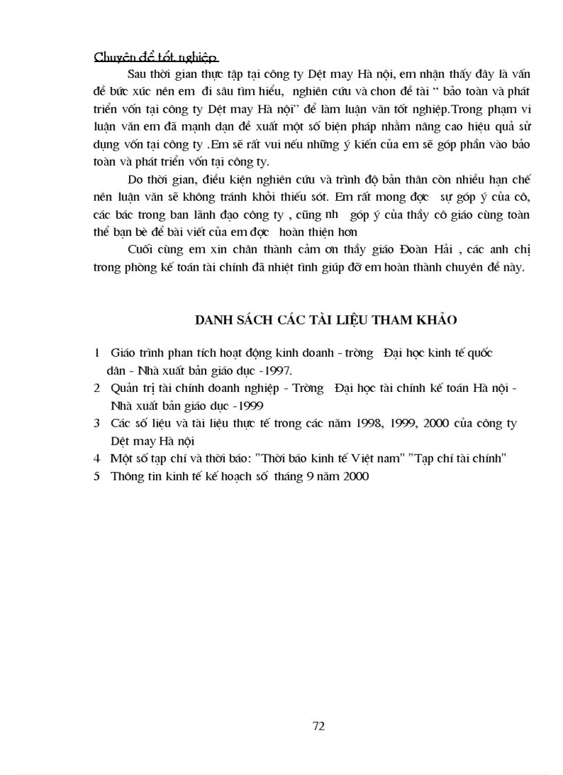 image for page Bảo toàn và phát triển vốn tại công ty Dệt may Hà nội