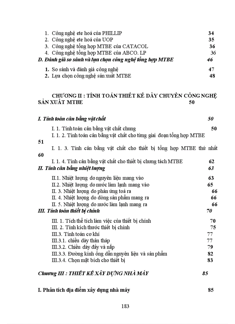 image for page Thiết kế phân xưởng sản xuất MTBE từ isobutan năng suất 25.000 tấn/năm