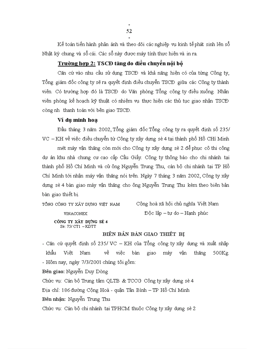 image for page Hoàn thiện hạch toán tài sản cố định với việc nâng cao hiệu quả sử dụng tài sản cố định tại Công ty xây dựng số 2 – Vinaconco2
