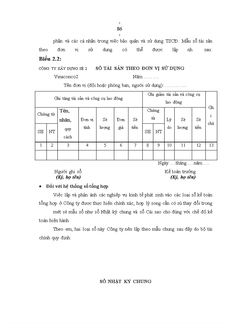 image for page Hoàn thiện hạch toán tài sản cố định với việc nâng cao hiệu quả sử dụng tài sản cố định tại Công ty xây dựng số 2 – Vinaconco2
