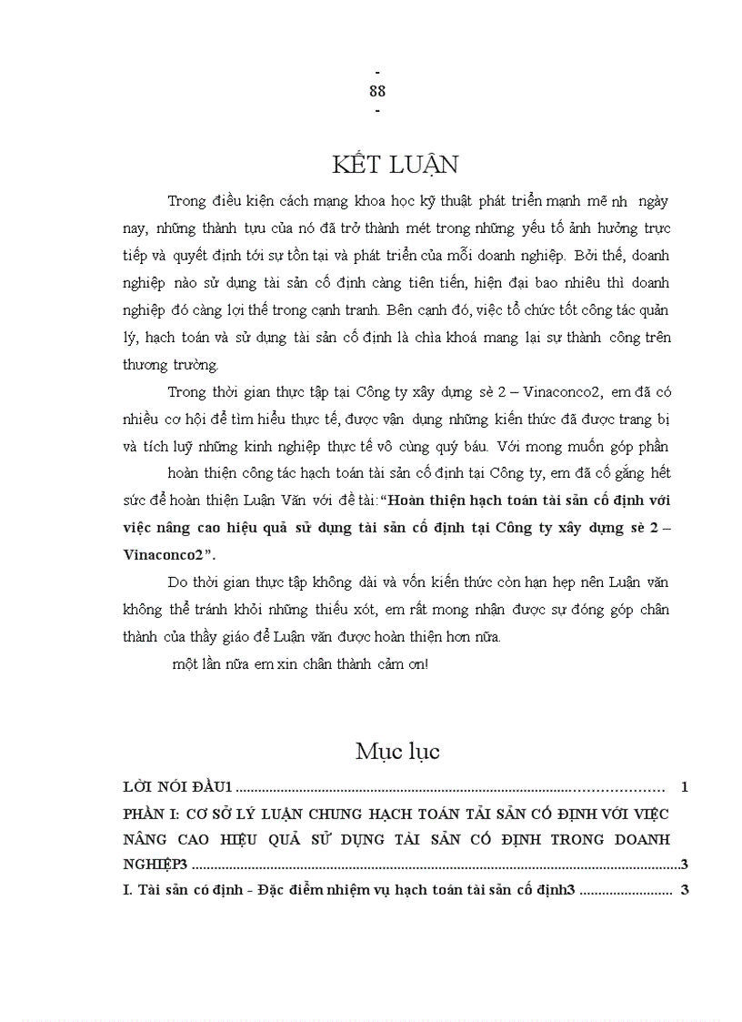 image for page Hoàn thiện hạch toán tài sản cố định với việc nâng cao hiệu quả sử dụng tài sản cố định tại Công ty xây dựng số 2 – Vinaconco2