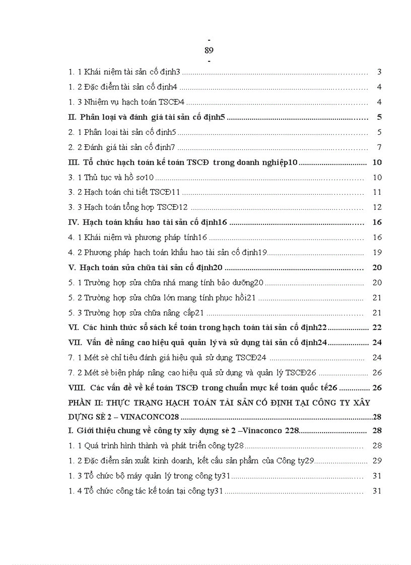 image for page Hoàn thiện hạch toán tài sản cố định với việc nâng cao hiệu quả sử dụng tài sản cố định tại Công ty xây dựng số 2 – Vinaconco2