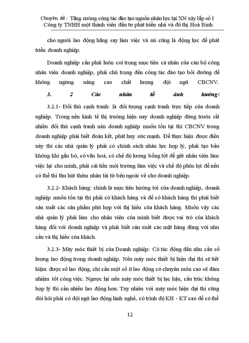image for page Tăng cường công tác đào tạo nguồn nhân lực tại xí nghiệp xây lắp số I - Công ty TNHH một thành viên đầu tư phát triển nhà và đô thị Hoà Bình