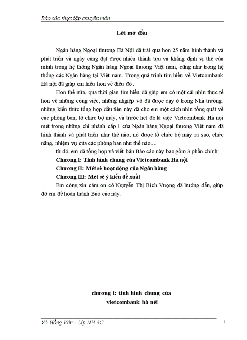 image for page Hoạt động của Ngân hàng Vietcombank Hà nội