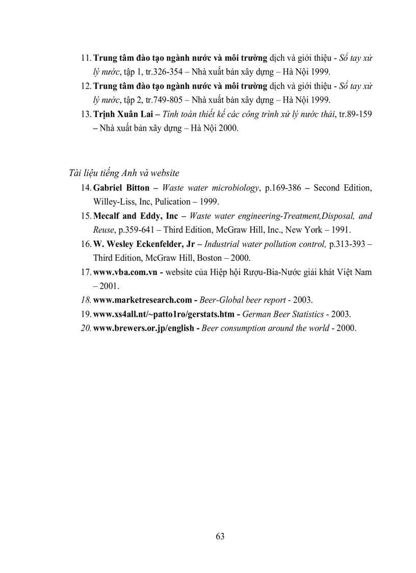 image for page Bước đầu nghiên cứu hiệu quả của thiết bị hợp khối trong xử lý nước thải của sản xuất bia.