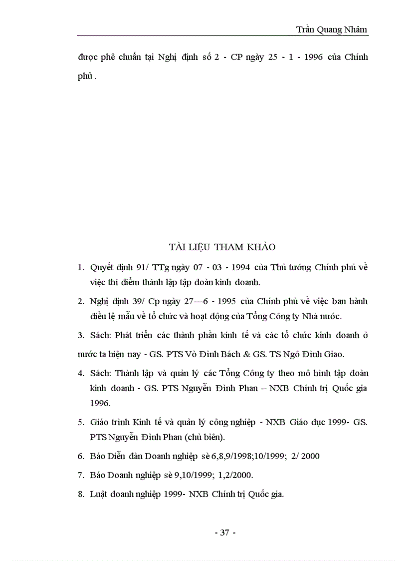 image for page Thực trạng và giải pháp của quá trình thành lập và tổ chức hoạt động của Tổng Công ty theo mô hình tập đoàn kinh doanh