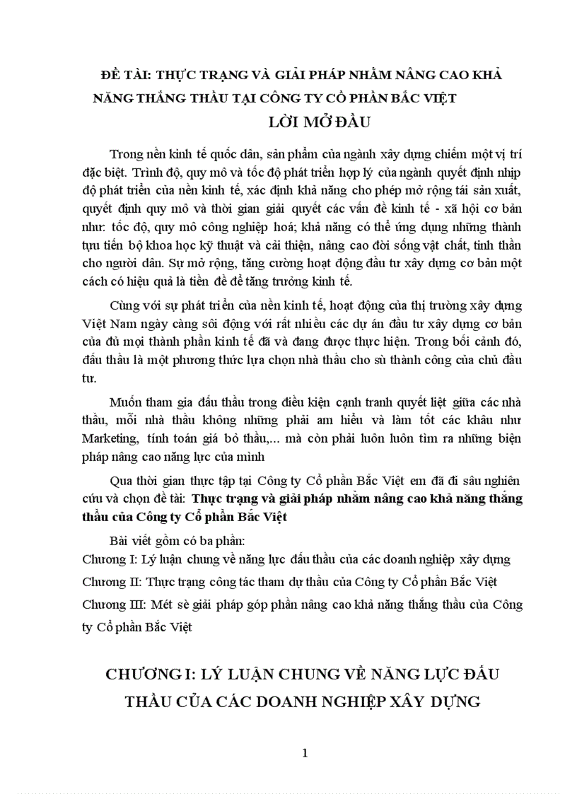 image for page Thực trạng và giải pháp nhằm nâng cao khả năng thắng thầu tại công ty cổ phần bắc việt