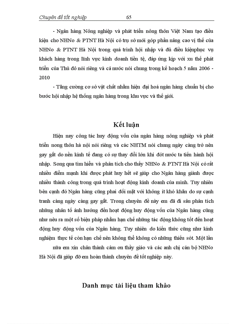 image for page Đẩy mạnh công tác huy động vốn tại Ngân hàng nông nghiệp và phát triển nông thôn Hà Nội