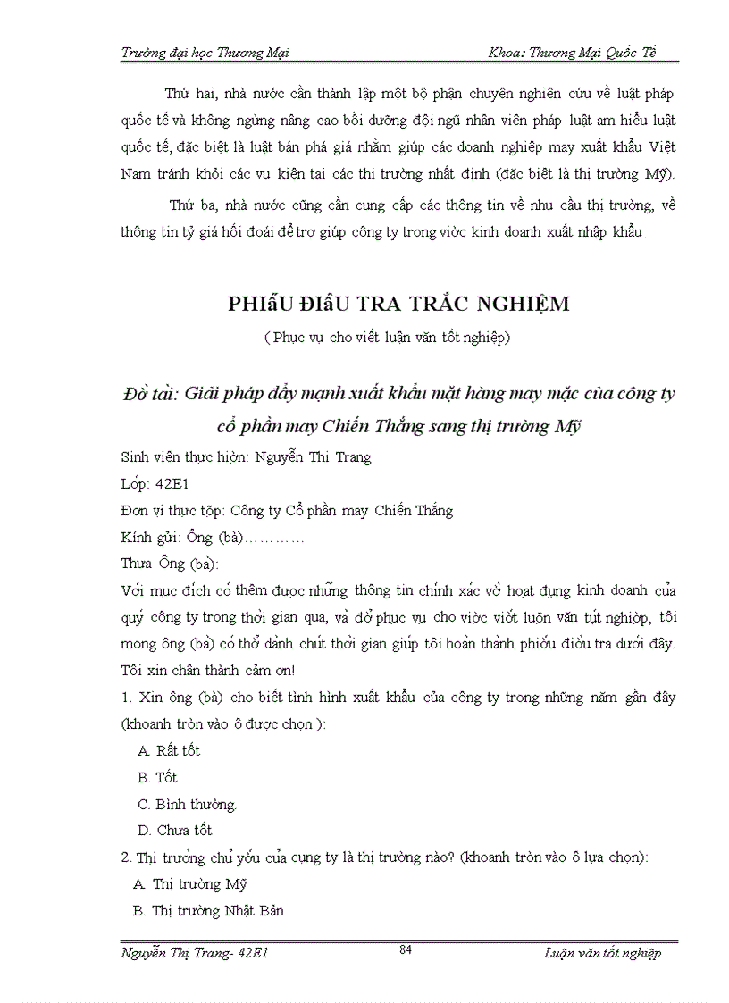 image for page Giải pháp đẩy mạnh xuất khẩu mặt hàng may mặc của công ty cổ phần may Chiến Thắng sang thị trường Mỹ ------------------