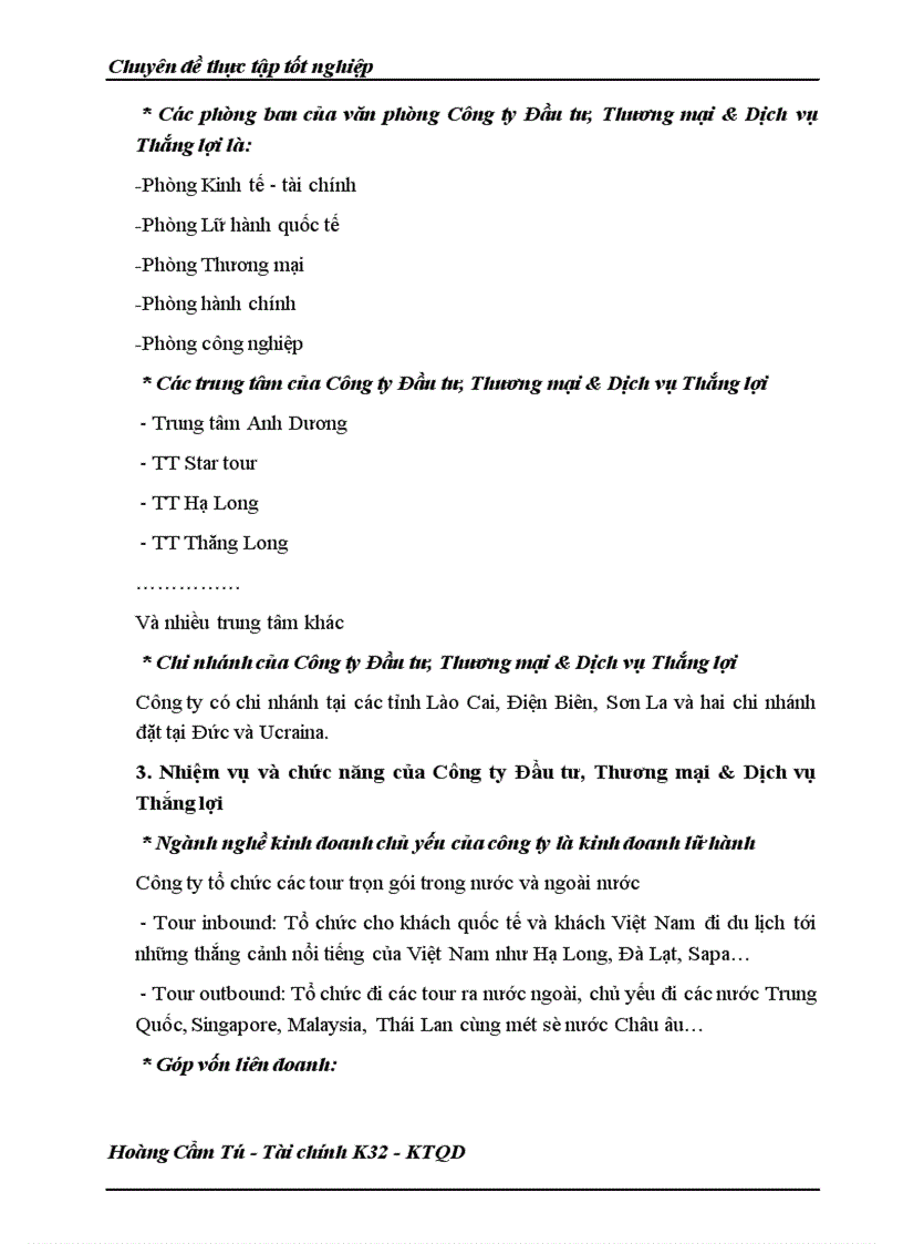 image for page Phân tích tình hình tài chính doanh nghiệp và những giải pháp góp phần nâng cao khả năng tài chính của Công ty Đầu tư, Thương mại & Dịch vụ Thắng lợi