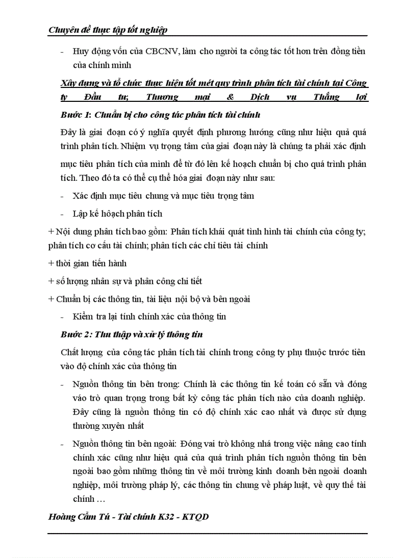 image for page Phân tích tình hình tài chính doanh nghiệp và những giải pháp góp phần nâng cao khả năng tài chính của Công ty Đầu tư, Thương mại & Dịch vụ Thắng lợi