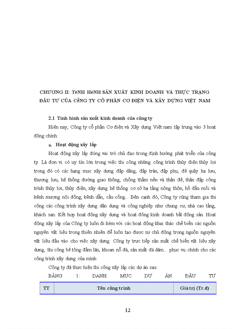 image for page Hoàn thiện công tác lập dự án đầu tư tại công ty cổ phần cơ điện và xây dựng Việt Nam