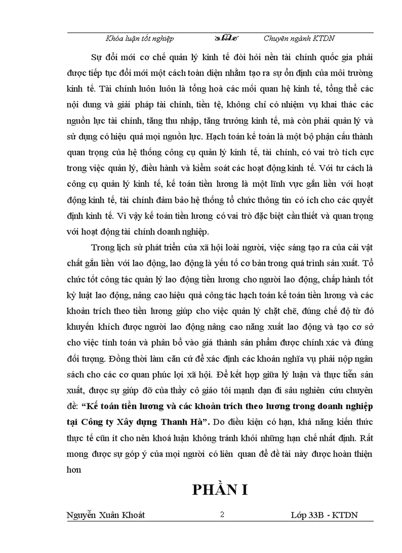 image for page Kế toán tiền lương và các khoản trích theo lương tại Công ty xây dựng Thanh Hà
